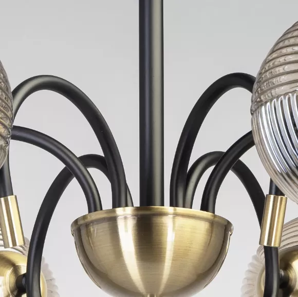 Люстра на штанге De Markt Гамбург 605017606, Модерн, Черный, Шампань Люстра на штанге De Markt Гамбург 605017606, Модерн, Черный, Шампань