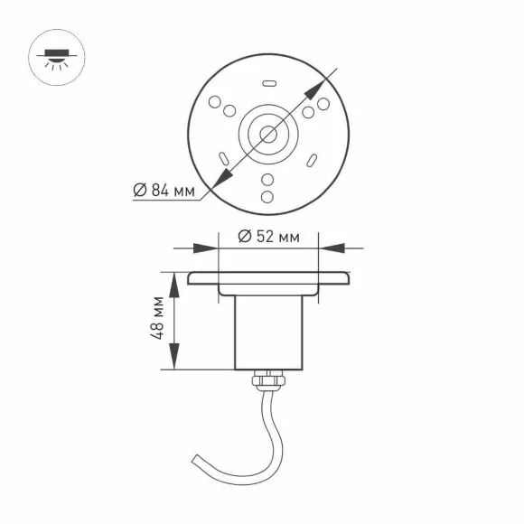 Светильник для фонтанов Arlight KT-AQUA-R85-7W Warm3000 024938