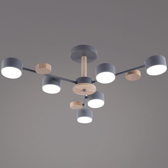 Люстра на штанге Reluce 03758-0.3-06 GREY+WOOD GX53