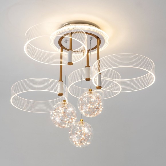 Потолочная светодиодная люстра с пультом управления LED4U L1040-750 WT