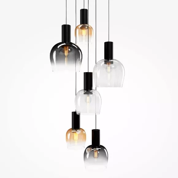 Каскадная люстра Maytoni Smart Casual MOD414PL-06B, декоративные элементы крупным планом Каскадная люстра Maytoni Smart Casual MOD414PL-06B, декоративные элементы крупным планом