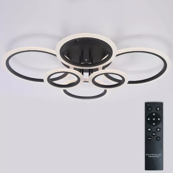 Потолочная люстра Natali Kovaltseva Home LED LAMPS 81440, Черный, Белый, От теплого до холодного Потолочная люстра Natali Kovaltseva Home LED LAMPS 81440, Черный, Белый, От теплого до холодного