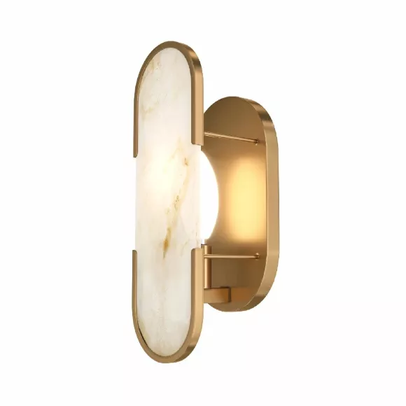 Бра Maytoni Marmo MOD099WL-01G3, Белый, Золото, Камень Бра Maytoni Marmo MOD099WL-01G3, Белый, Золото, Камень
