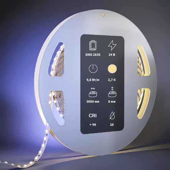 Светодиодная лента Maytoni Led Strip 24В 2835 9,6Вт/м 2700К 5м IP20 201037 Светодиодная лента Maytoni Led Strip 24В 2835 9,6Вт/м 2700К 5м IP20 201037