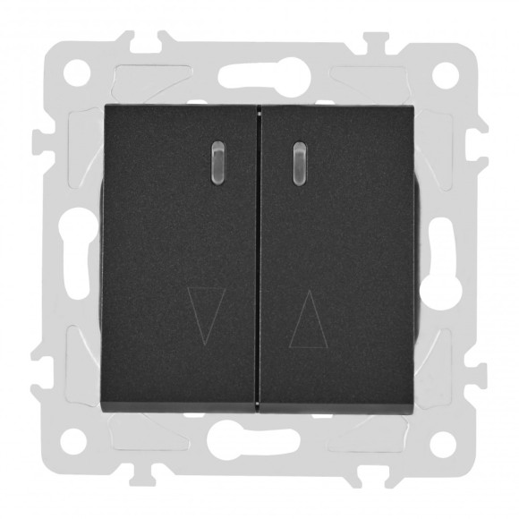 Выключатель двухклавишный проходной Arte Milano 203.33-2.black