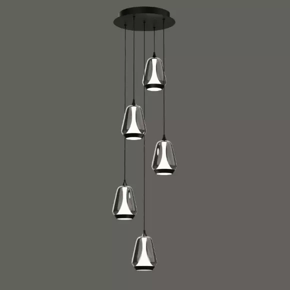 Каскадная люстра Delight Collection MD24001011-5A black/smoky Каскадная люстра Delight Collection MD24001011-5A black/smoky