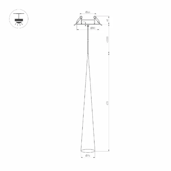 Подвесной светильник Arlight SP-STIRIA-L600-R76-5W Warm2700 054430, Бежевый, Теплый белый, Металл Подвесной светильник Arlight SP-STIRIA-L600-R76-5W Warm2700 054430, Бежевый, Теплый белый, Металл