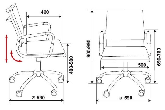 Кресло компьютерное Бюрократ CH-993-low слоновая кость BUR_CH-993low_ivory