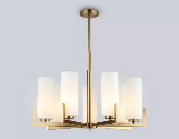 Люстра на штанге Ambrella Light High Light Modern LH56064, Латунь, Белый, Металл