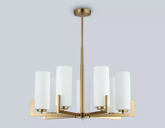 Люстра на штанге Ambrella Light High Light Modern LH56064, Латунь, Белый, Металл, вид сверху