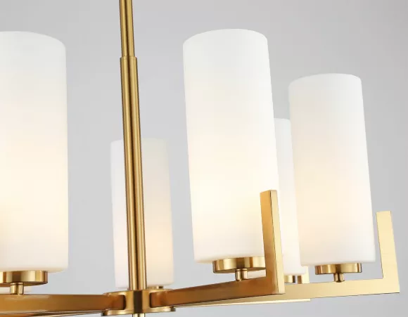 Люстра на штанге Ambrella Light High Light Modern LH56064, Латунь, Белый, Металл, крупный план