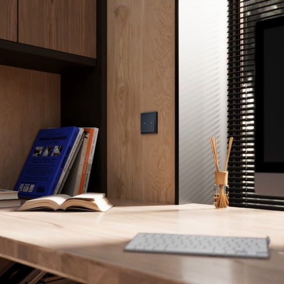 Выключатель встраиваемый Voltum S70 для жалюзи 10А, (графит) VLS020707