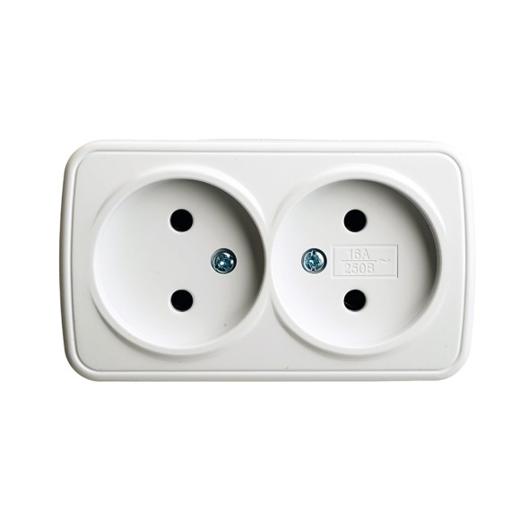 Розетка накладная 2-местная Stekker Basic PST10-502-20 50075