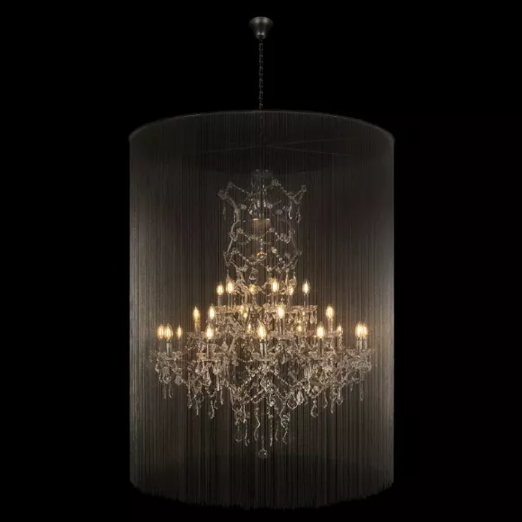 Подвесная люстра Loft IT Vaille Crystal 10450/1200, Графит, Металл, Арт-деко стиль, крупный план Подвесная люстра Loft IT Vaille Crystal 10450/1200, Графит, Металл, Арт-деко стиль, крупный план