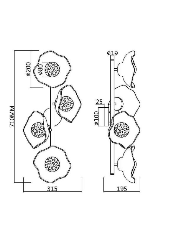 Настенный светильник Maytoni Miracle MOD207WL-04BS