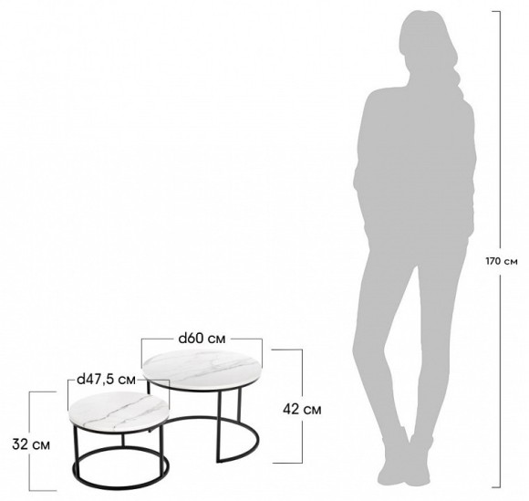 Набор из 2 столов журнальных Tango BDX_RF0662