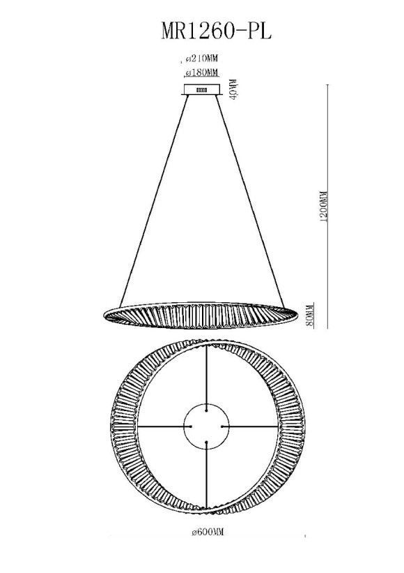 Подвесная светодиодная люстра Myfar Ricky MR1260-PL