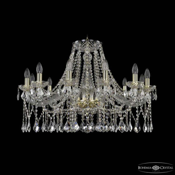 Подвесная люстра Bohemia Ivele Crystal 1413/12/300 G Leafs