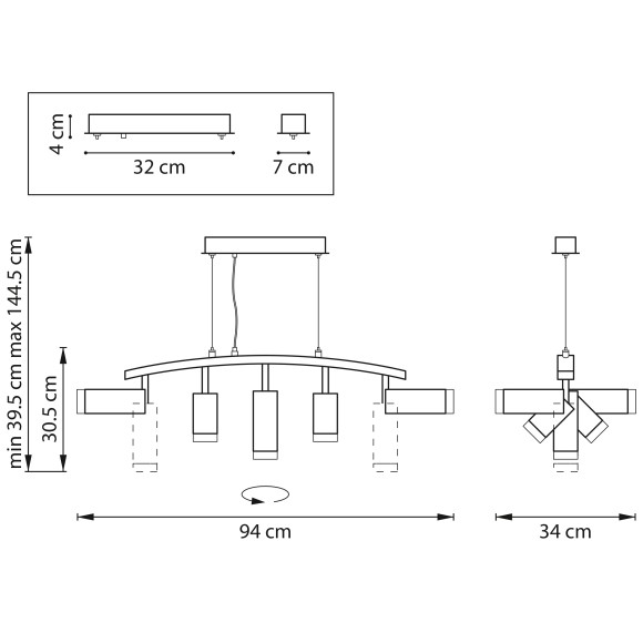 Подвесной светильник Lightstar Rullo LR7353728630 (571735+214437-2+214486-3+202430-5)