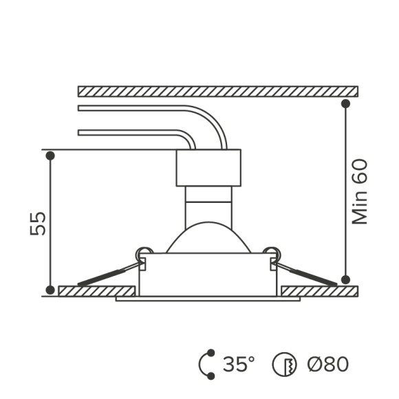 Встраиваемый светильник Wolta Alto WDL-GU5.3/01BL-R