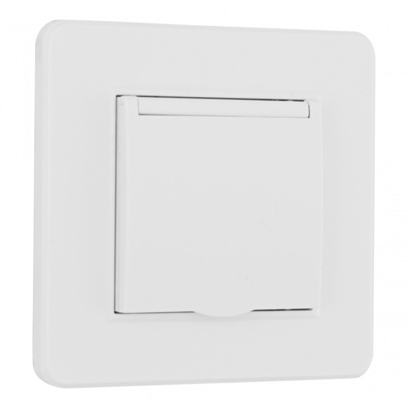 Комплект розетки с/з и шторками, защитной крышкой и рамкой Arte Milano SET16-1-41-1 white