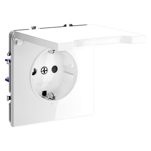 Розетка с защитными шторками и крышкой Voltum S70 VLS040301