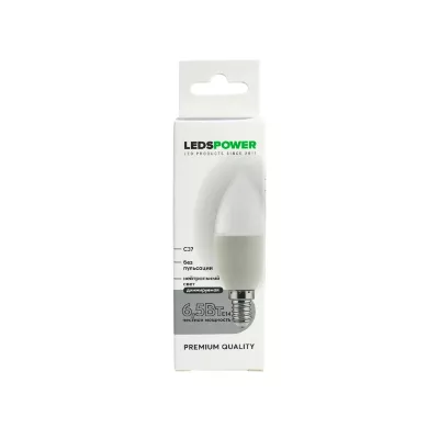 Светодиодная лампа LEDS POWER C37 E14 6,5Вт 4000К диммируемая 006703