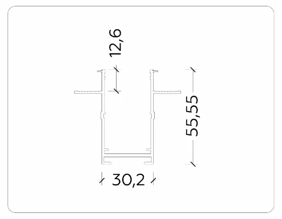 Схема размеров шинопровод встраиваемый Ambrella Light Magnetic 220V GL1012