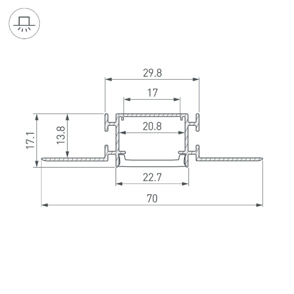 Профиль Arlight FANTOM-W23-2000 ANOD 040330