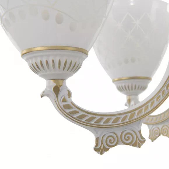 Подвесная люстра Arte Milano 343837/6 WT+G, декоративные элементы крупным планом Подвесная люстра Arte Milano 343837/6 WT+G, декоративные элементы крупным планом