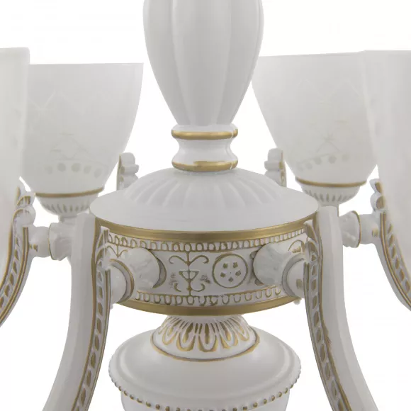 Подвесная люстра Arte Milano 343837/6 WT+G, Классика Подвесная люстра Arte Milano 343837/6 WT+G, Классика
