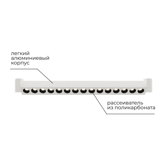 Трековый однофазный светильник Apeyron 25-15