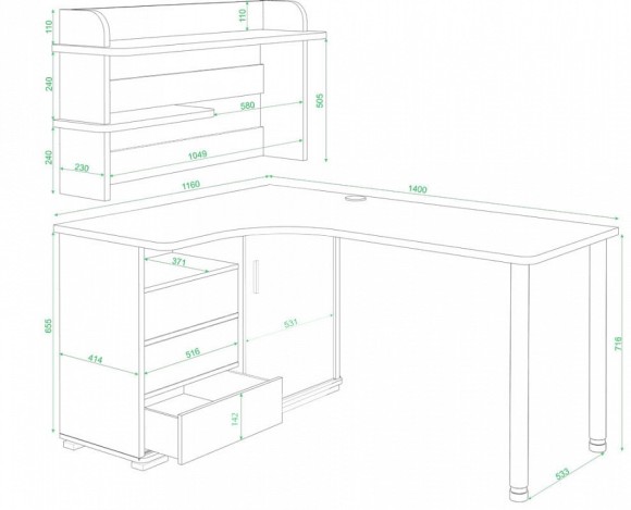 Стол компьютерный СР-145М MER_SR-145M_SH-PRAV