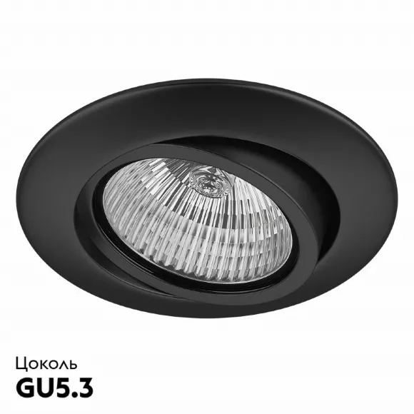 Встраиваемый светильник Lightstar Teso Adj 011087, Черный, Металл, Современный стиль