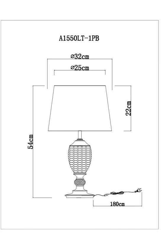 Настольная лампа ARTE Lamp A1550LT-1PB, Коричневый, Кремовый, Металл Настольная лампа ARTE Lamp A1550LT-1PB, Коричневый, Кремовый, Металл