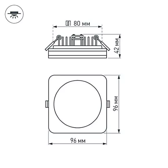 Влагозащищенный светильник Arlight LTD-96x96SOL-BK-10W Warm White 022556 Влагозащищенный светильник Arlight LTD-96x96SOL-BK-10W Warm White 022556