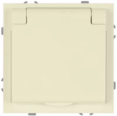 Розетка Эра Galaxy 15-2103-02 c заземлением 2P+E Schuko со шторками с крышкой 16А-250В IP20 слоновая кость Б0070661