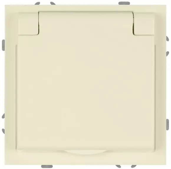 Розетка Эра Galaxy 15-2103-02 c заземлением 2P+E Schuko со шторками с крышкой 16А-250В IP20 слоновая кость Б0070661