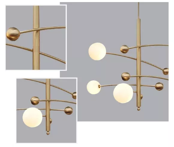 Люстра на штанге Delight Collection Globe Mobile 10215P/5 brass, Латунь, Белый, Металл