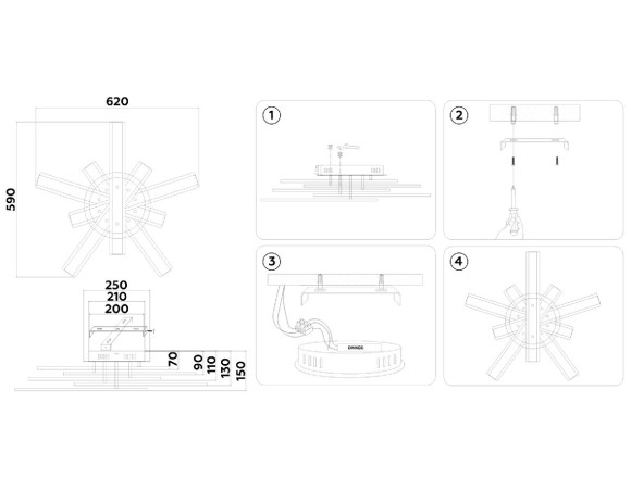 Потолочная светодиодная люстра с пультом управления Ambrella Light Original FA8906