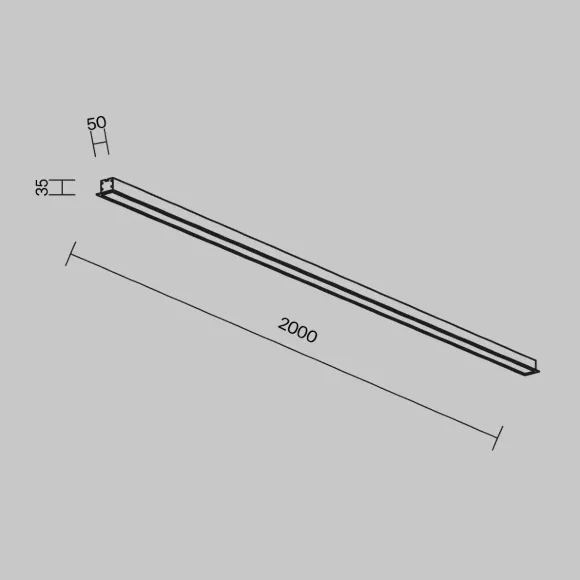 Линейный встраиваемый светильник Maytoni Technical 3000K 50x35 (Серебро, 2 м) LL313007