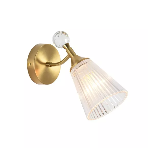 Бра Lumion Classi Aurica 8046/1W, Латунь, Прозрачный, Металл, декоративные элементы крупным планом Бра Lumion Classi Aurica 8046/1W, Латунь, Прозрачный, Металл, декоративные элементы крупным планом