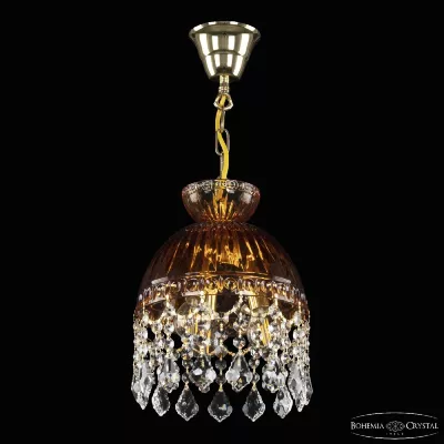 Подвесной светильник Bohemia Ivele Crystal 5478/22 G Amber/M-1G Leafs