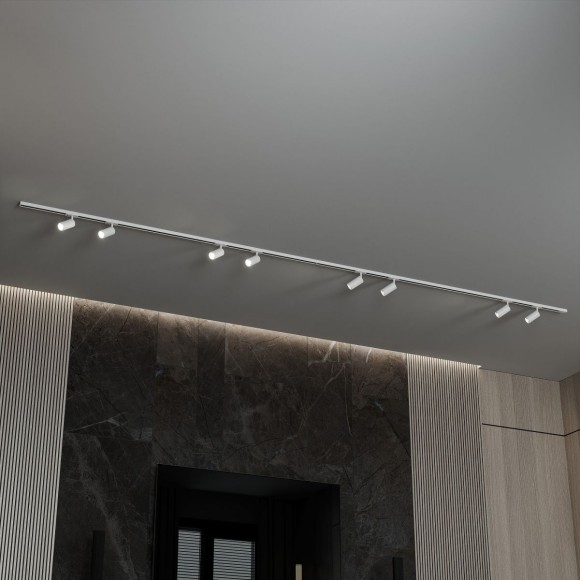 Трековая система со светильниками №3 однофазная накладная Skylite (220В, форма - прямая, 4м, 4000K) белая Hesby Lighting HSBL_kompl_S003_NI4W4K