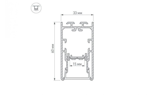 Профиль с экраном Arlight S2-LINE-3360-2500 ANOD+OPAL 021171
