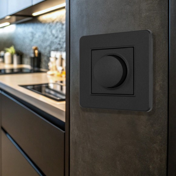 Диммер с рамкой Arte Milano SET16-1-48-1 black