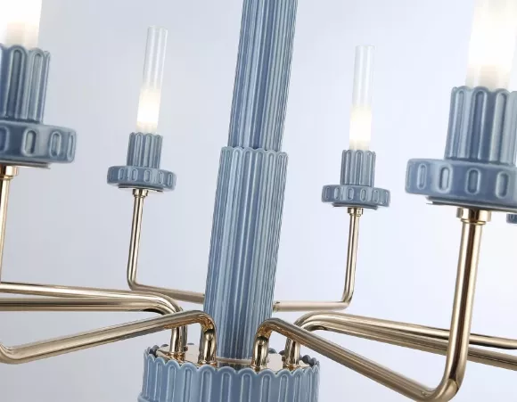Люстра на штанге Ambrella Light High Light Ceramo Modern LH53126, Золото, Белый, Теплый белый, крупный план Люстра на штанге Ambrella Light High Light Ceramo Modern LH53126, Золото, Белый, Теплый белый, крупный план