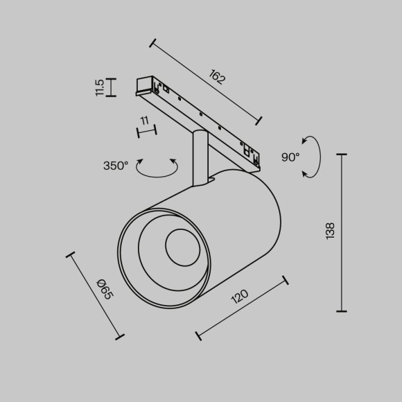 Трековый магнитный светильник Maytoni Technical Focus Led Exility X TR243-4-18WTW-DSZ-B