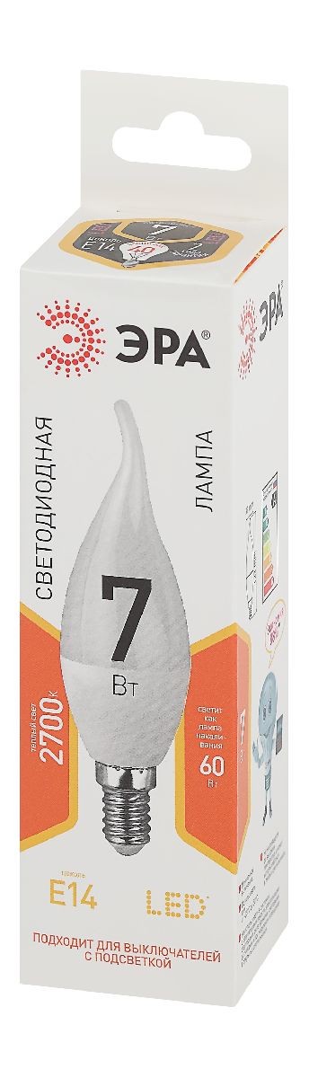 Лампа светодиодная Эра E14 7W 2700K LED BXS-7W-827-E14 Б0028482