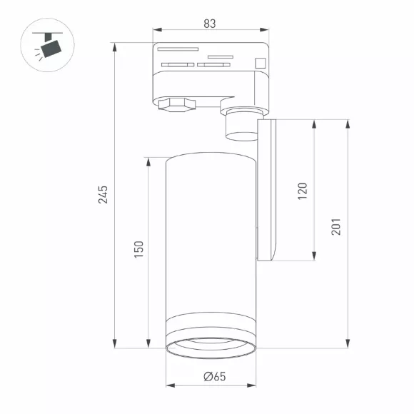 Трековый трехфазный светильник Arlight LGD-URANUS-4TR-R65-10W Warm3500-MIX (BK, 20-50 deg, side holder, 230V) (IP20 Металл) 055806, Черный, От теплого до холодного, Современный стиль Трековый трехфазный светильник Arlight LGD-URANUS-4TR-R65-10W Warm3500-MIX (BK, 20-50 deg, side holder, 230V) (IP20 Металл) 055806, Черный, От теплого до холодного, Современный стиль